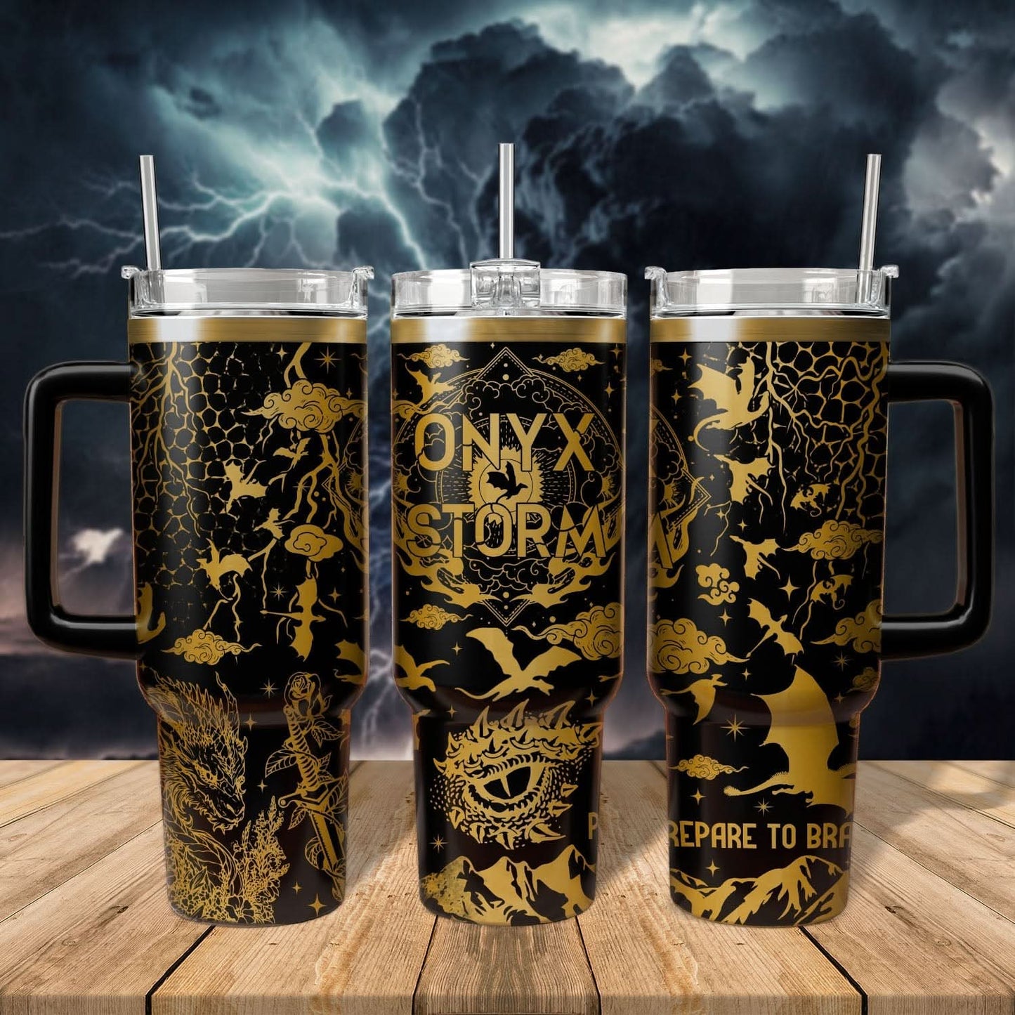 Onyx Storm - Prepare To Brave Dark 40oz Tumbler - 407VTTLTB022