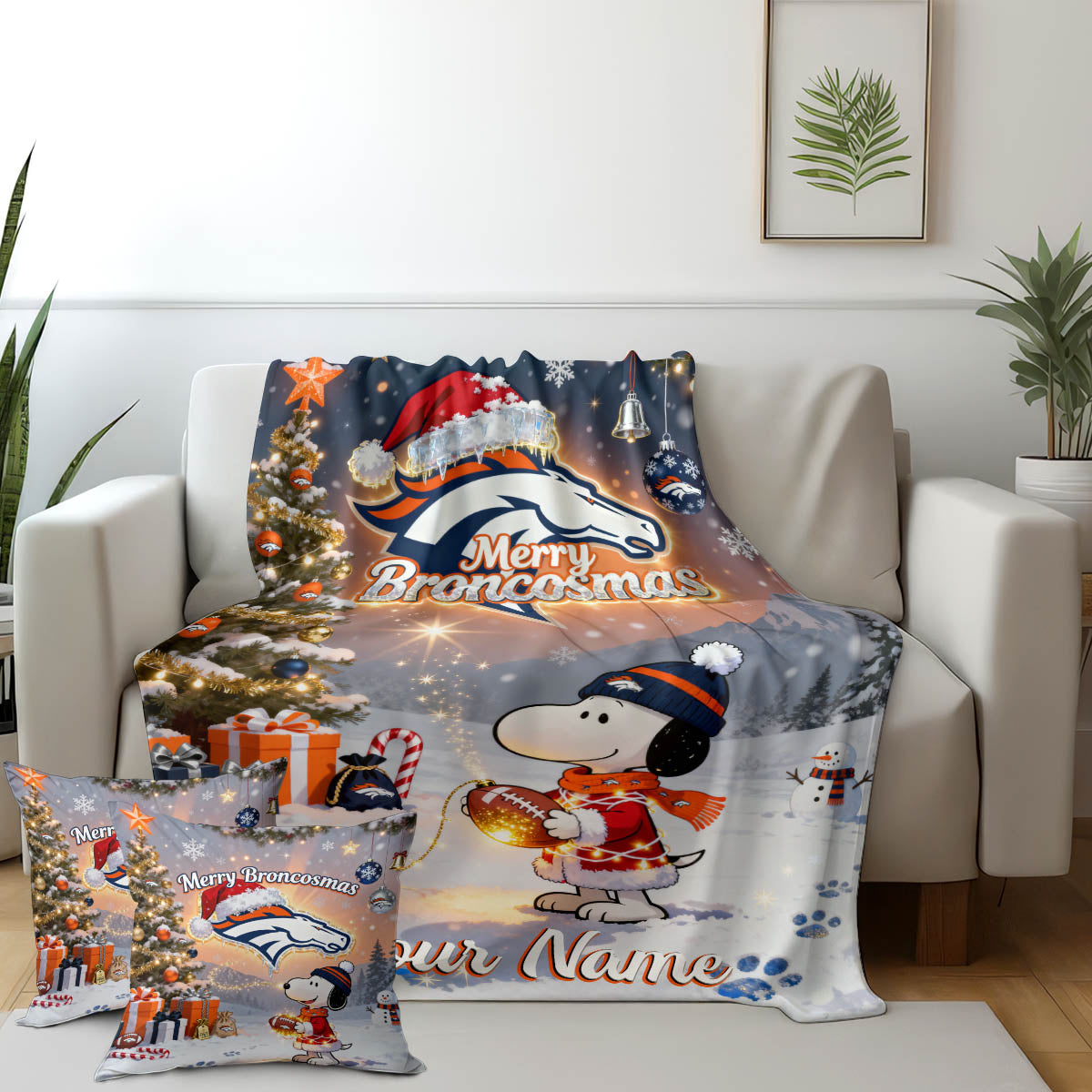 DEN x SNP | Premium Christmas Fleece Blanket & Throw Pillow