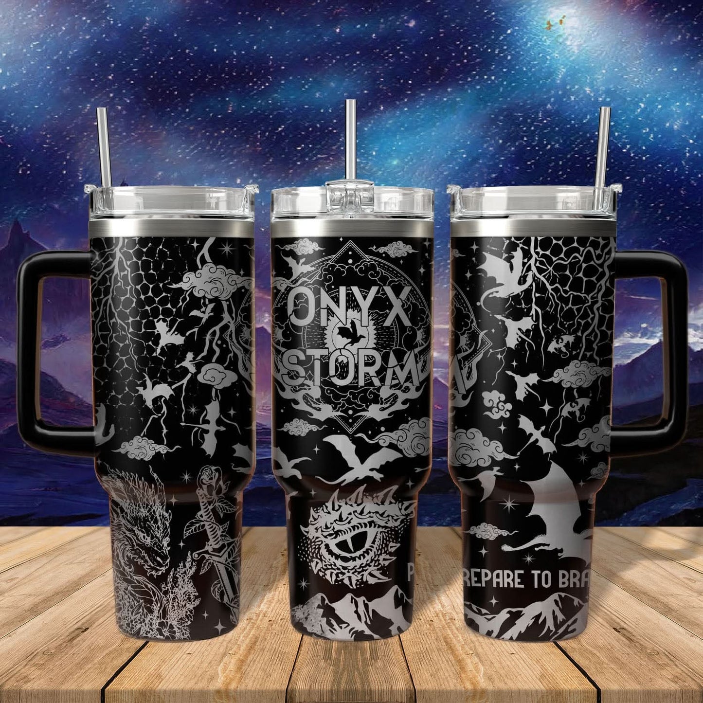 Onyx Storm - Prepare To Brave Dark 40oz Tumbler - 407VTTLTB022