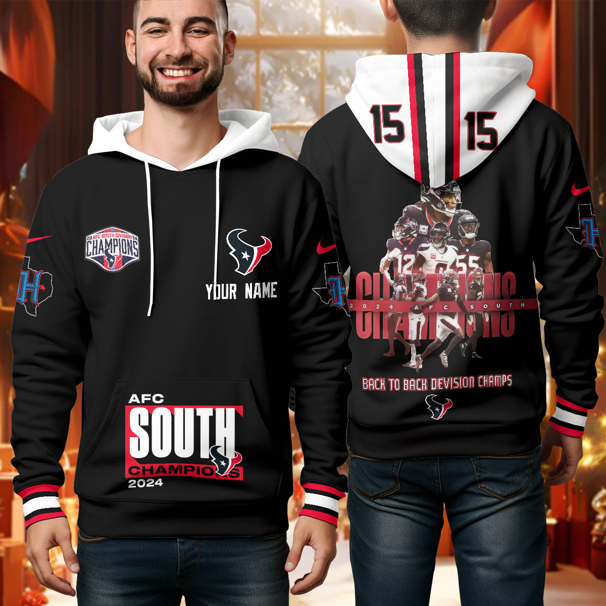 Best Gift For Football Fan, Custom Printed Fleece Hoodie -412MCTLFH004