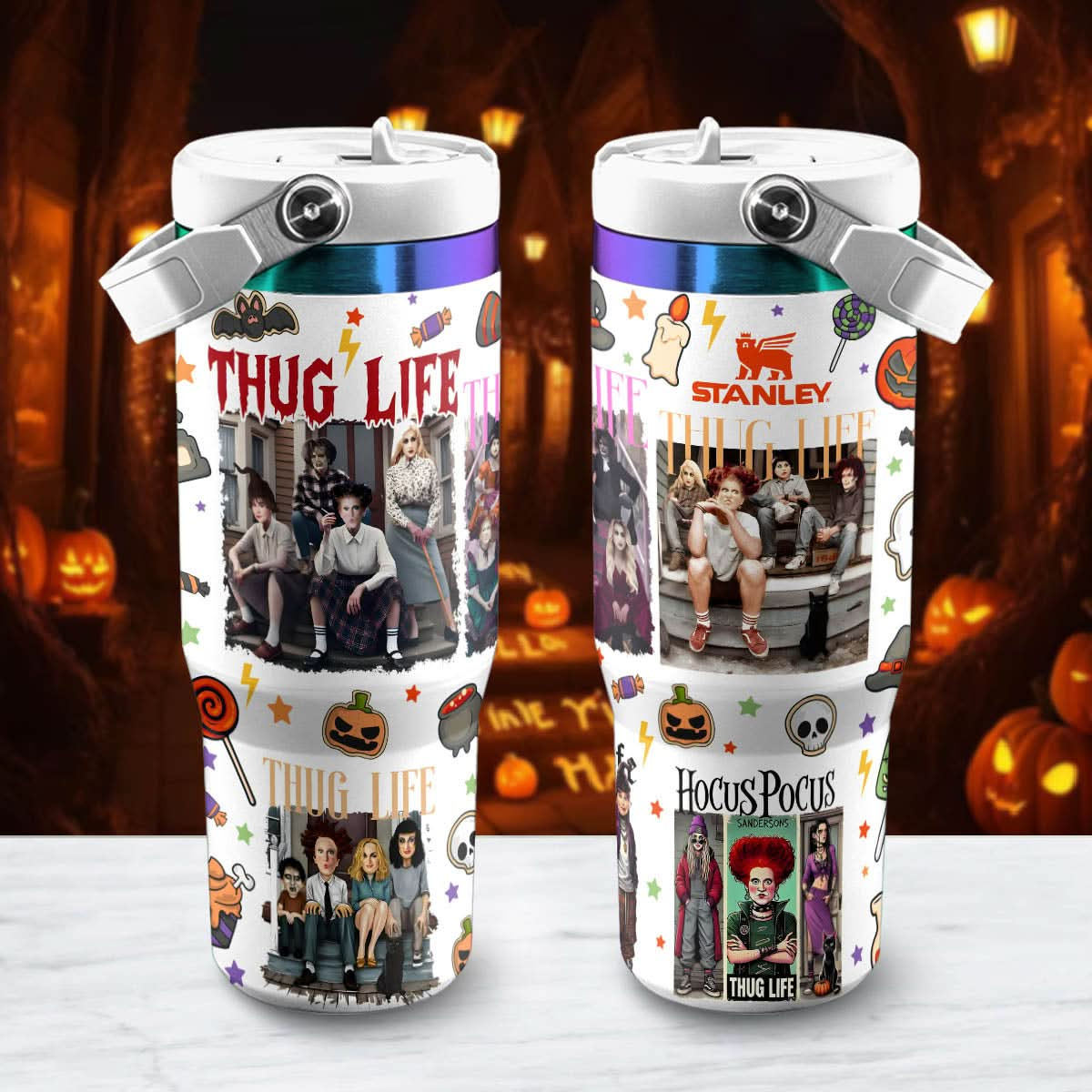 Hocus Pocus Thug Life 40oz Custom IceFlow Tumbler - 409VTTLTB016