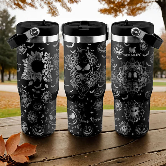 Jack Skellington Flower IceFlow 40oz Custom Tumbler - 408VTTLTB046