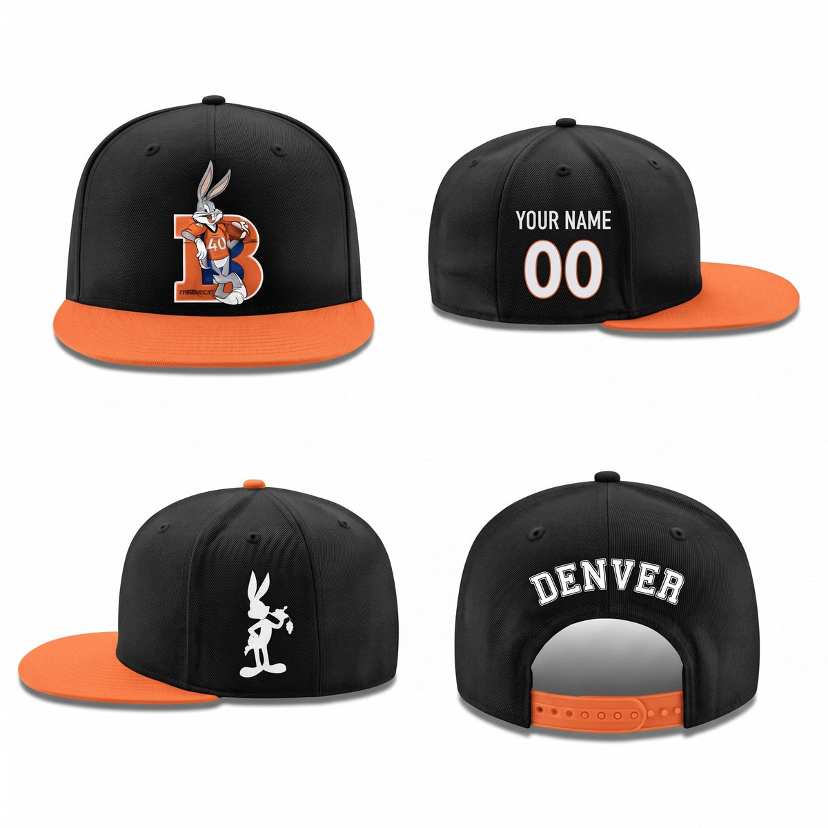 DEN x Bunny Personalized Snapback Cap - Printed