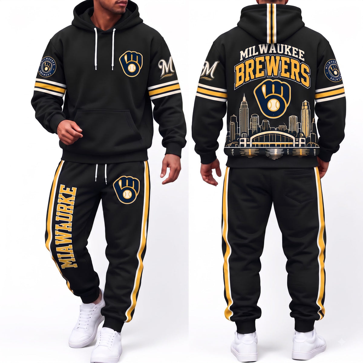 MIL Streetwear Hoodie Pants Set - Printed