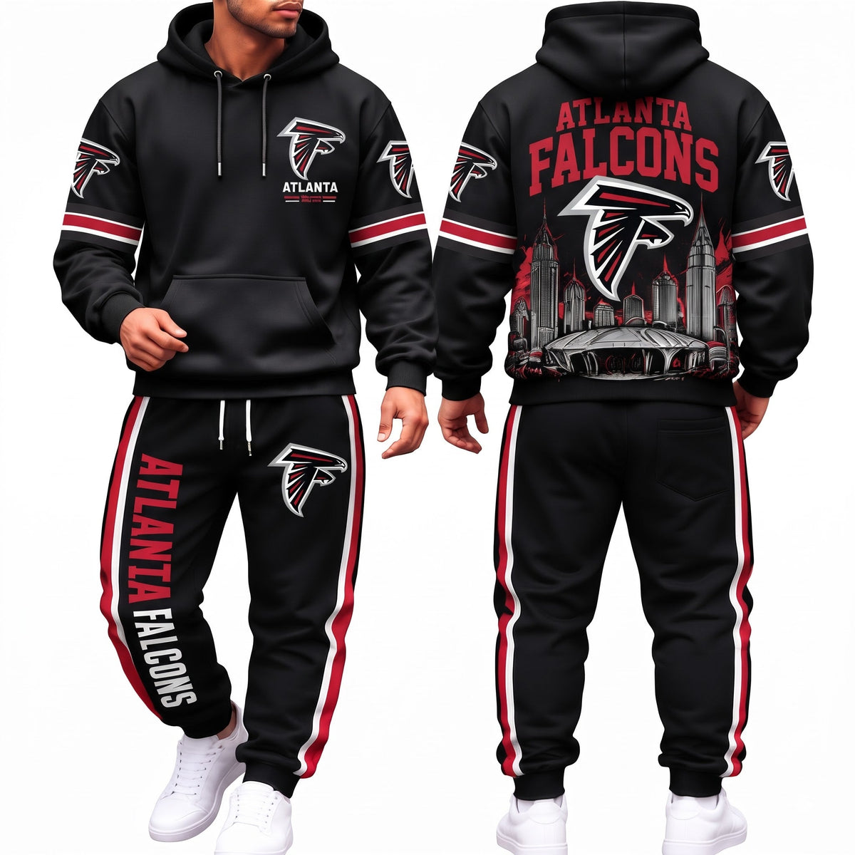 ATL Streetwear Hoodie Pants Set - Printed