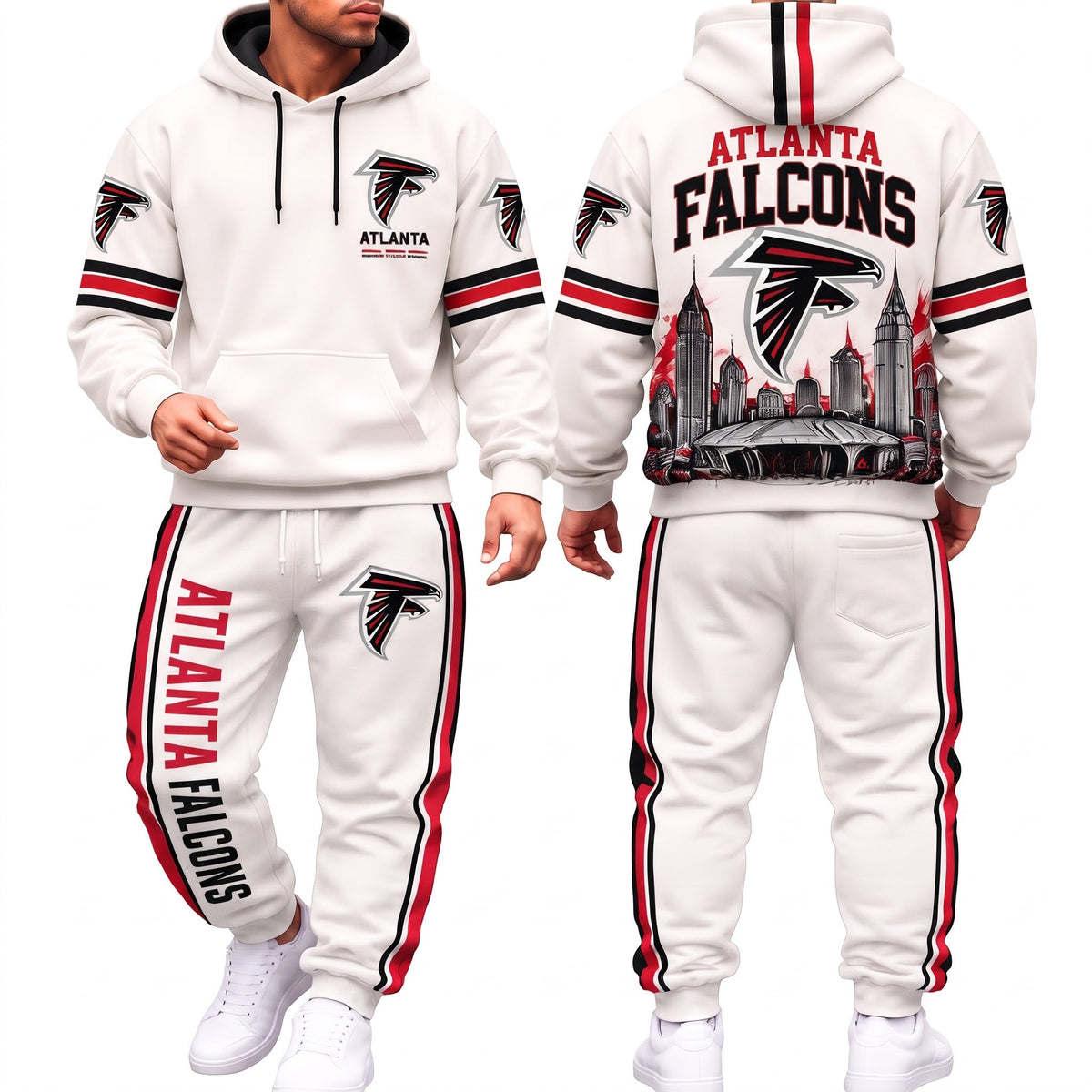 ATL Streetwear Hoodie Pants Set - Printed