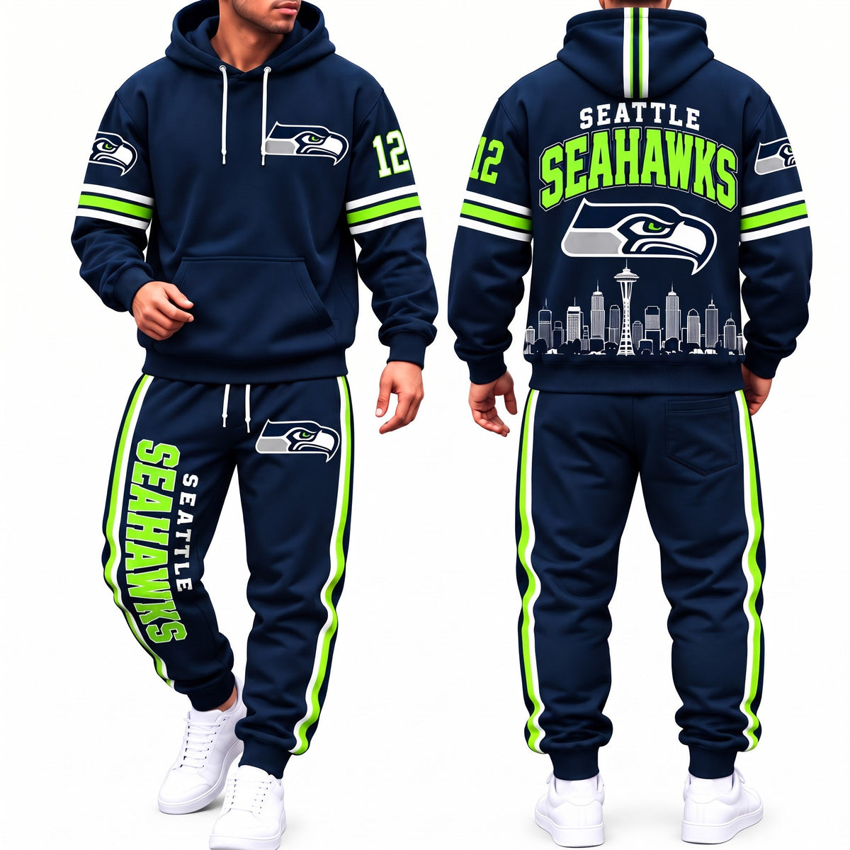 SEA Streetwear Hoodie Pants Set - Printed
