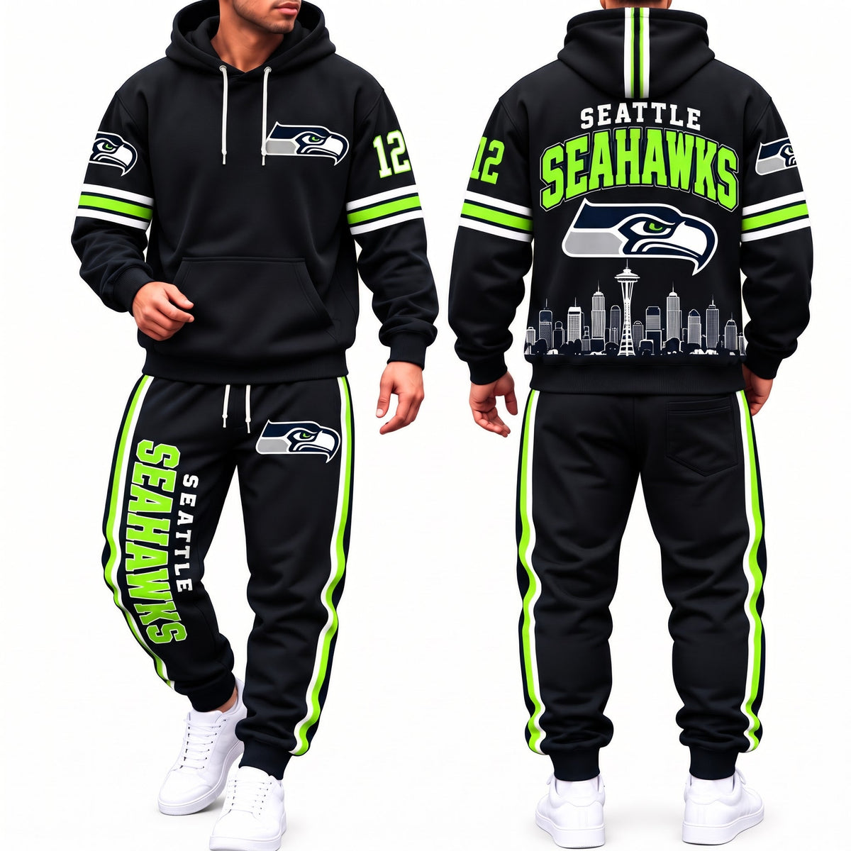 SEA Streetwear Hoodie Pants Set - Printed