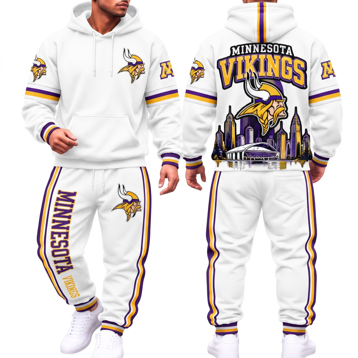 MIN Streetwear Hoodie Pants Set - Printed