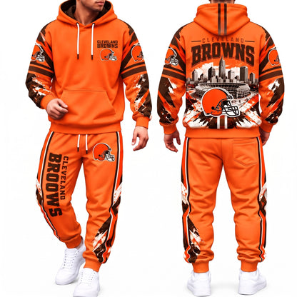 CLE Streetwear Hoodie Pants Set - Printed