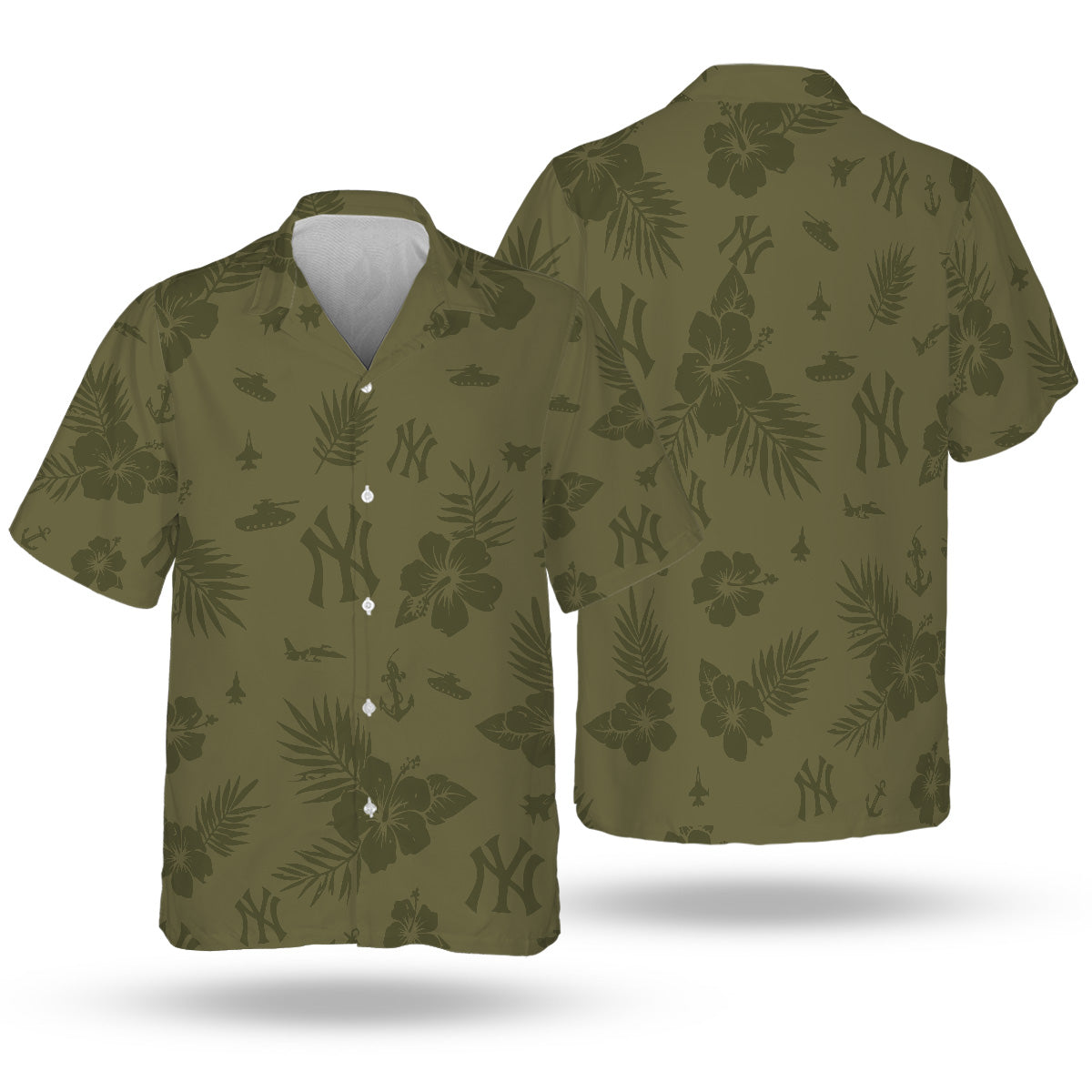 NYY Special Armed Forces Hawaiian Design Button Shirt V2