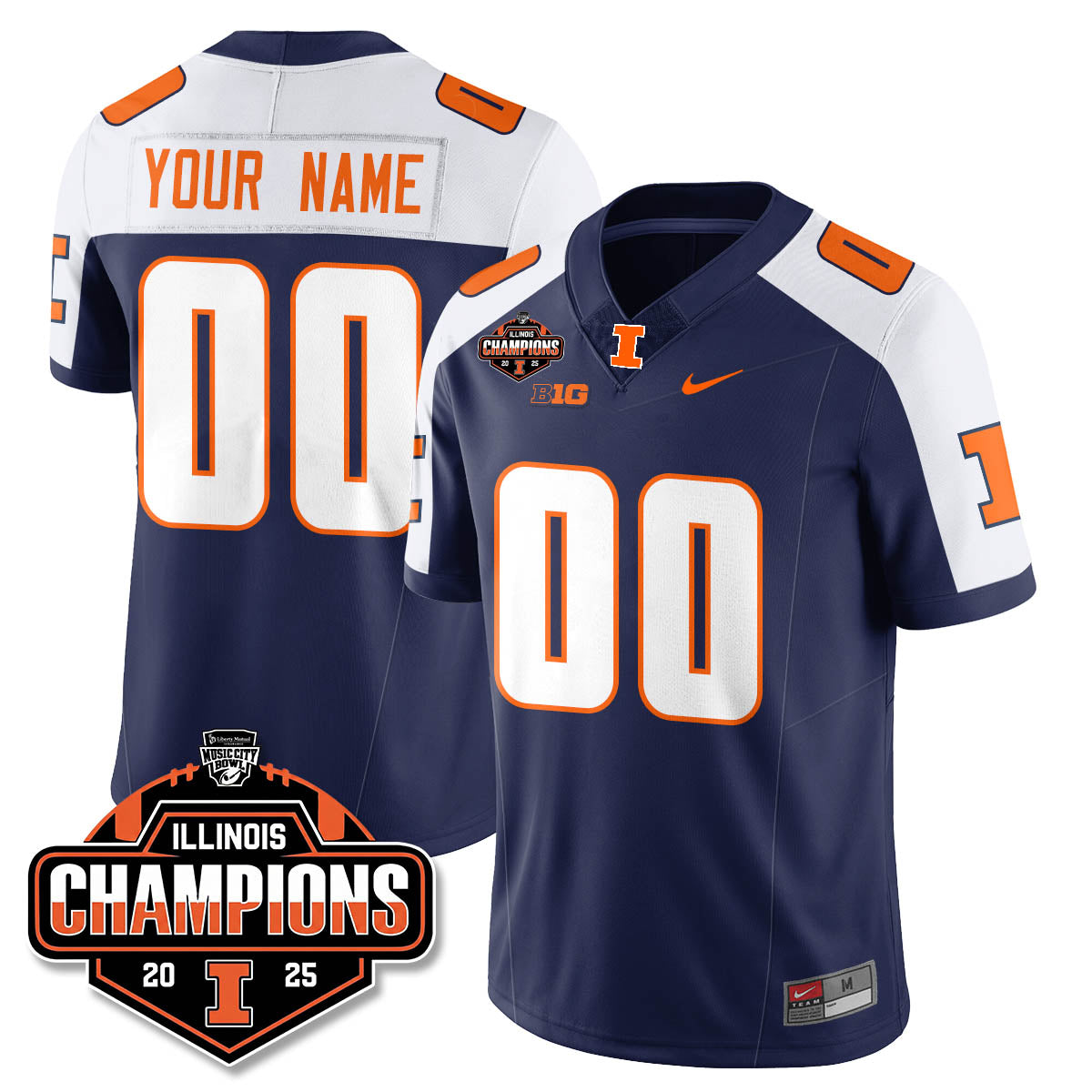 ILL Football 2025 Music City Bowl Champions Limited Jersey - All Stitched