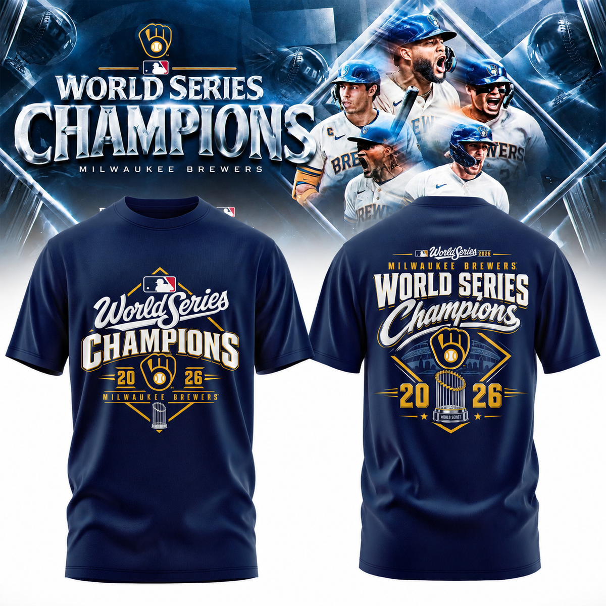 MIL World Series Champions Two Sides T-Shirt - Printed V10