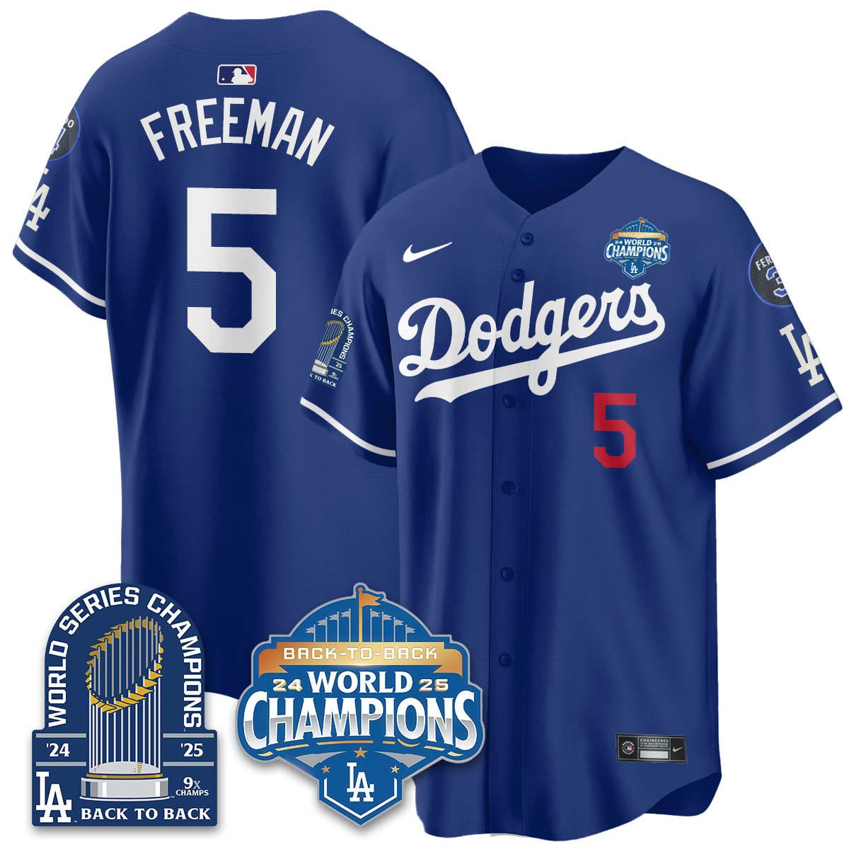 LAD 2025 World Series Champions Jersey - 9x Champs - All Stitched