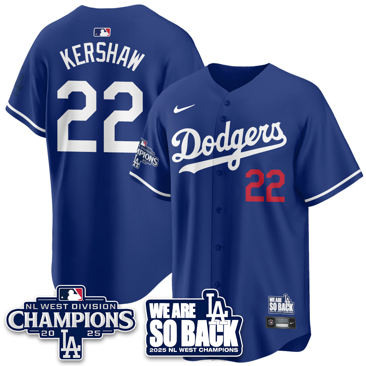 LAD 2025 NL West Division Champions Jersey - All Stitched
