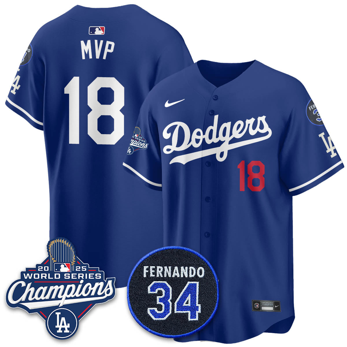 LAD 2025 World Series Champions Jersey - All Stitched