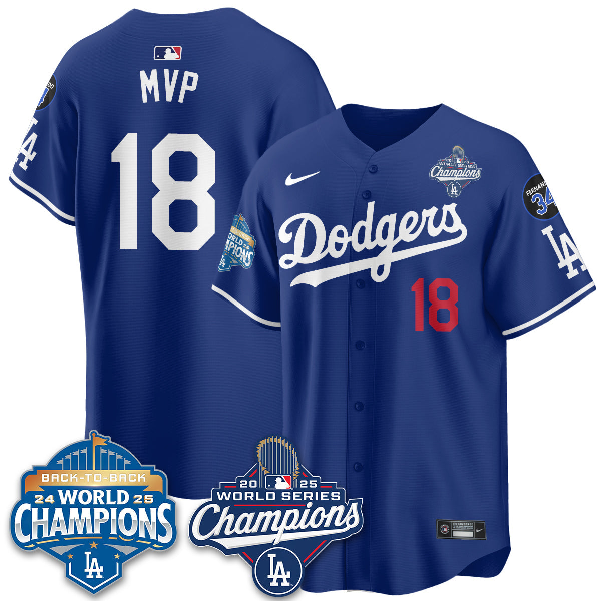 LAD 2025 World Series Champions Jersey - All Stitched N2