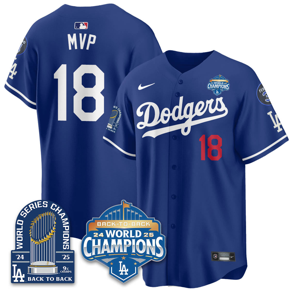 LAD 2025 World Series Champions Jersey - 9x Champs - All Stitched N2