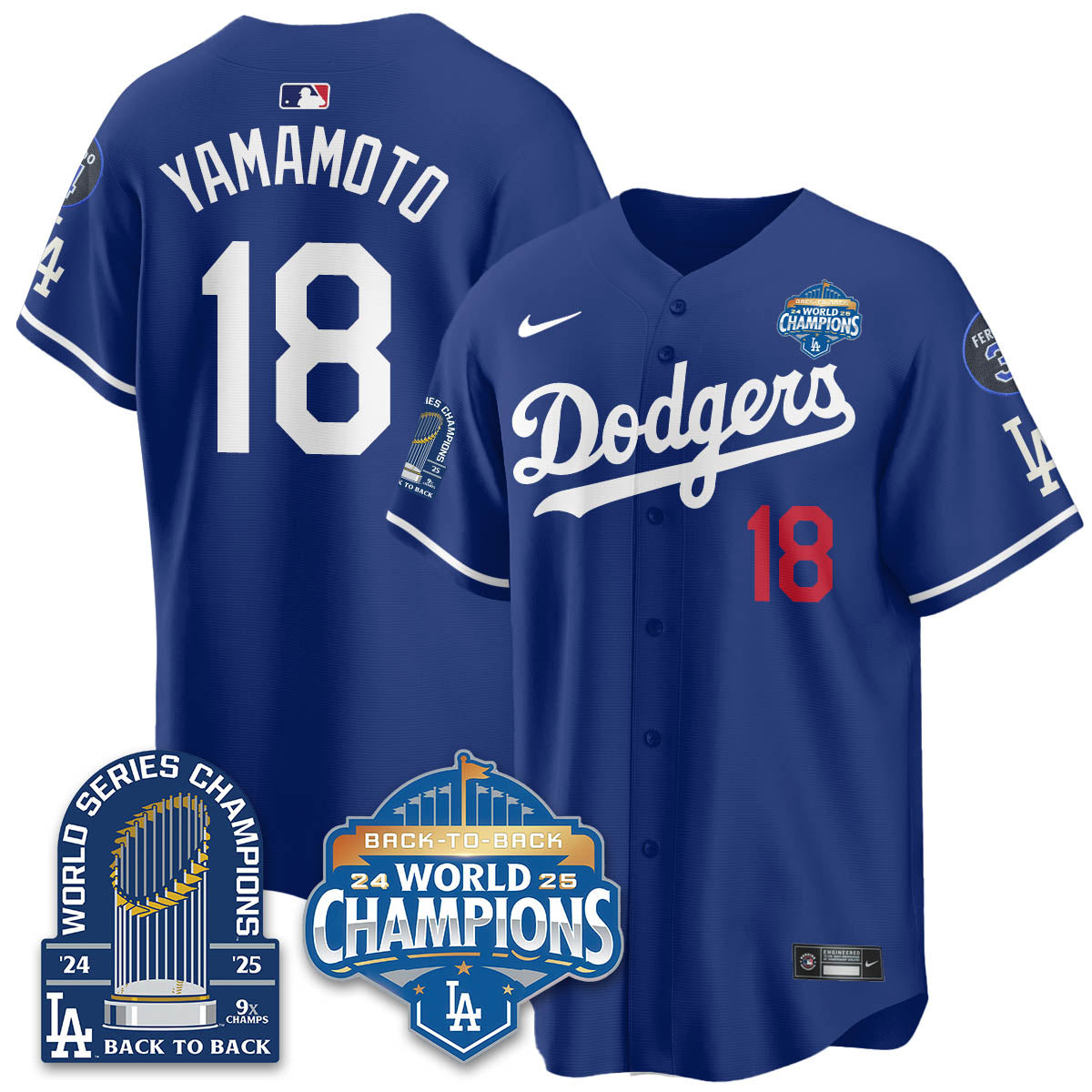 LAD 2025 World Series Champions Jersey - 9x Champs - All Stitched N2