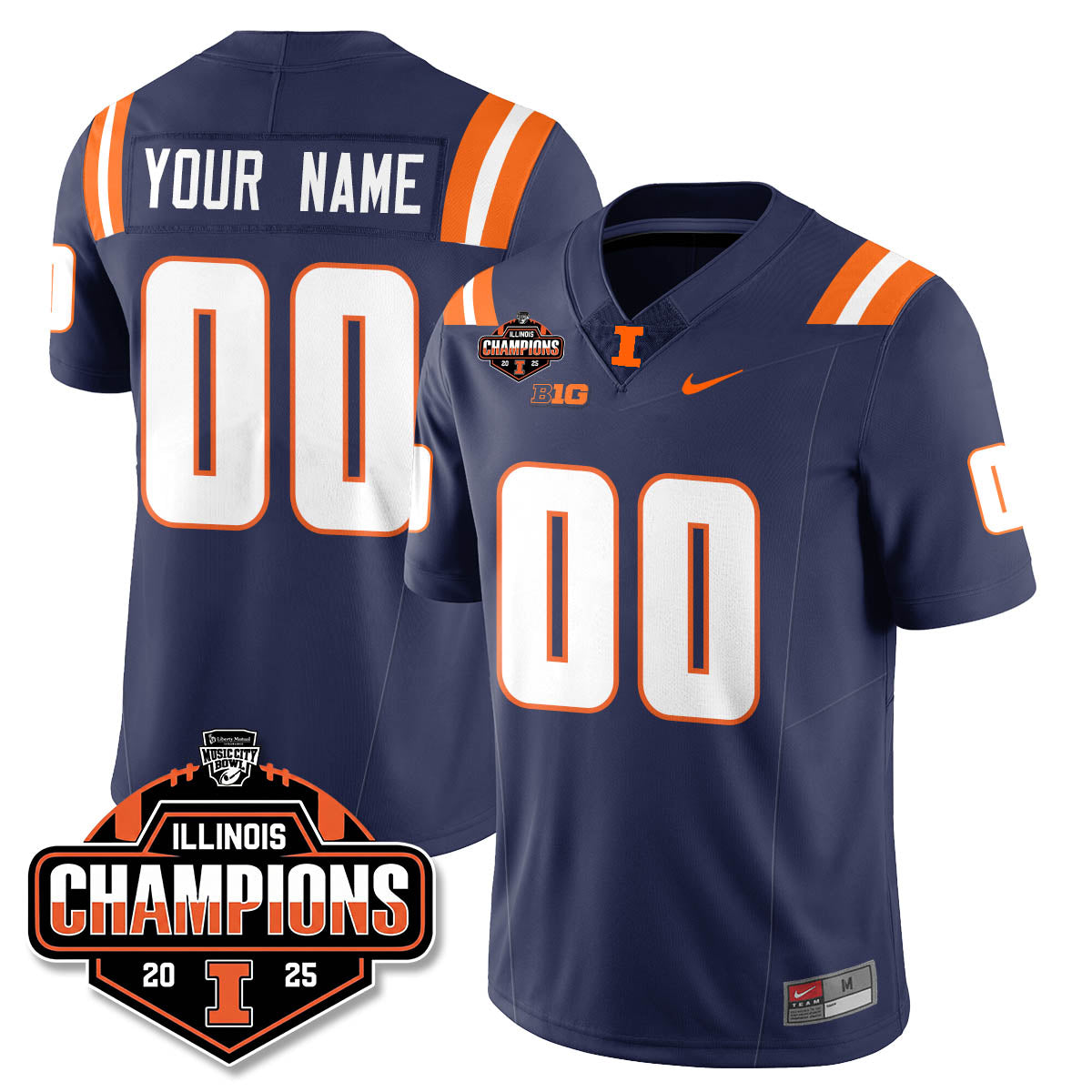 ILL Football 2025 Music City Bowl Champions Limited Jersey - All Stitched
