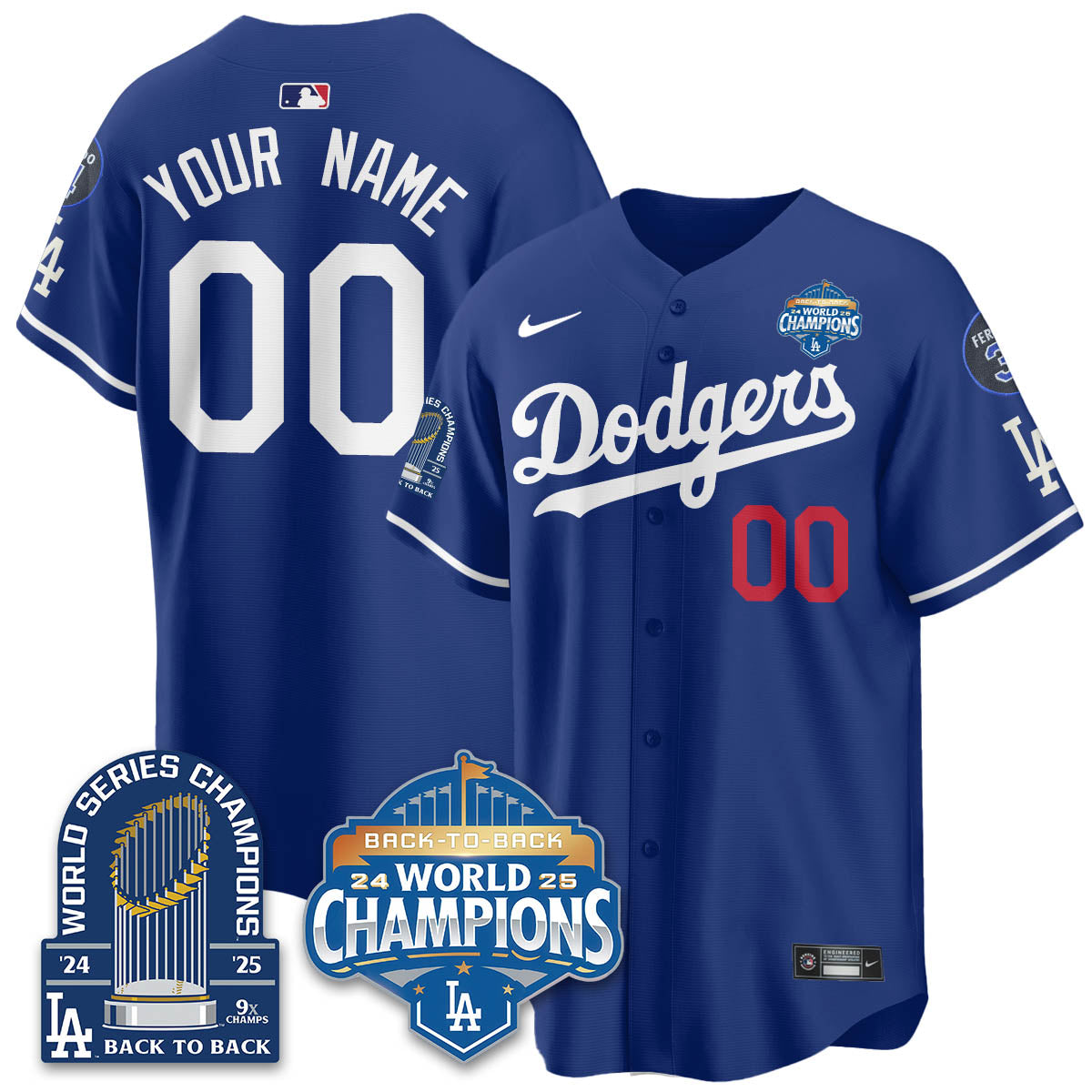 LAD 2025 World Series Champions Jersey - 9x Champs - All Stitched N2