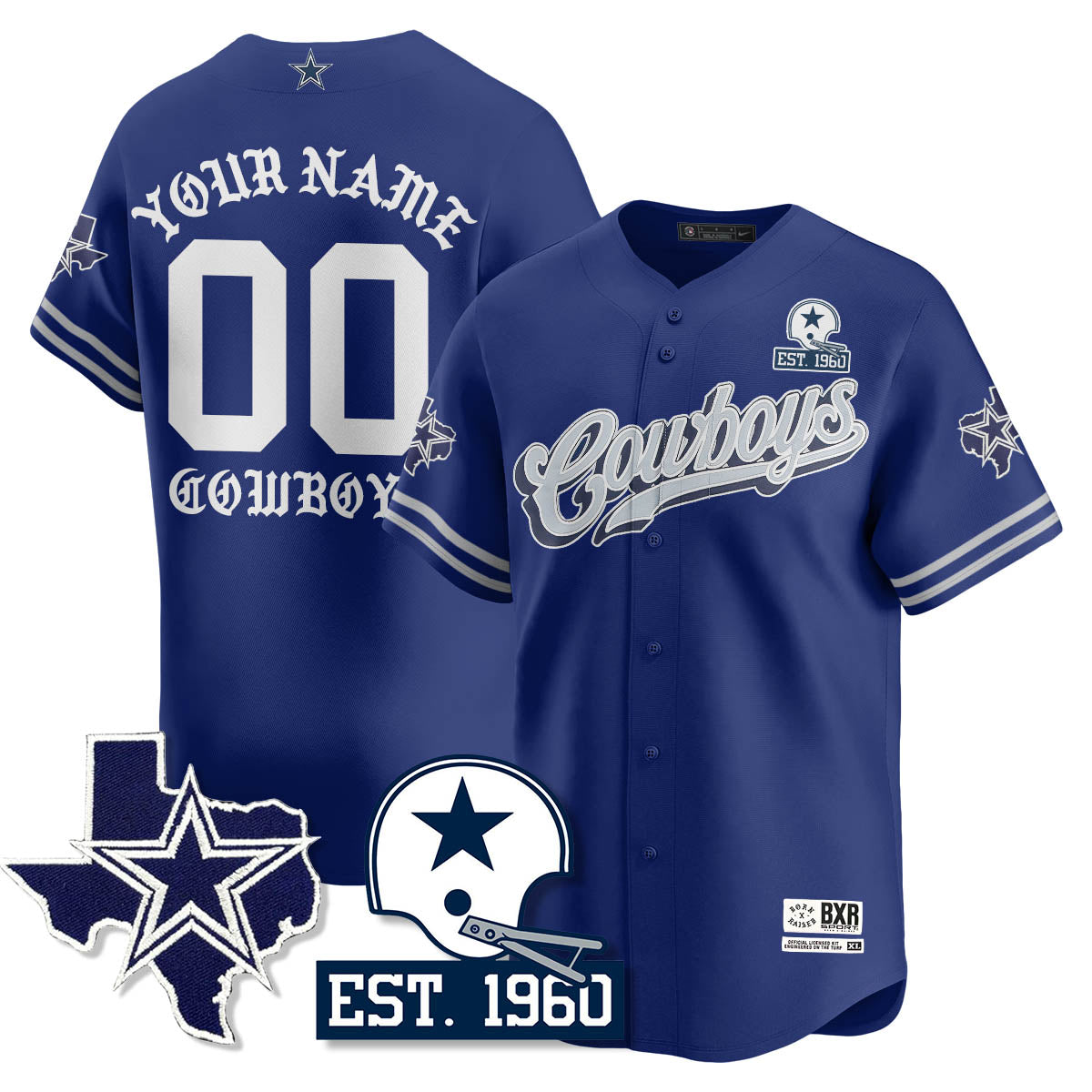 DAL Born x Raised Baseball Custom Jersey - All Stitched