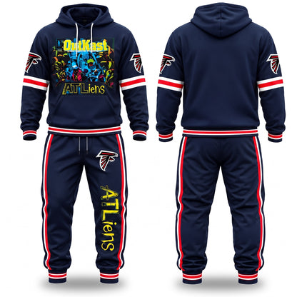 ATL ATliens Streetwear Hoodie Pants Set - Printed