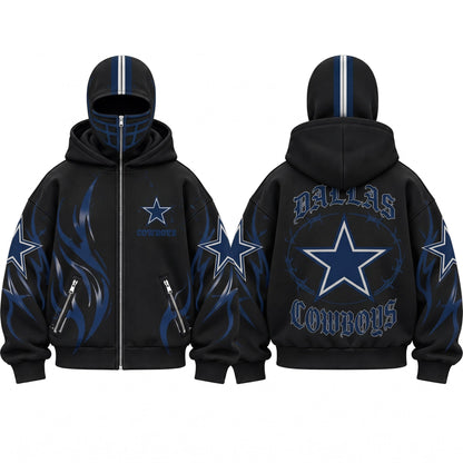 DAL Gothic Style Mask Zip Up Hoodie - Printed V2