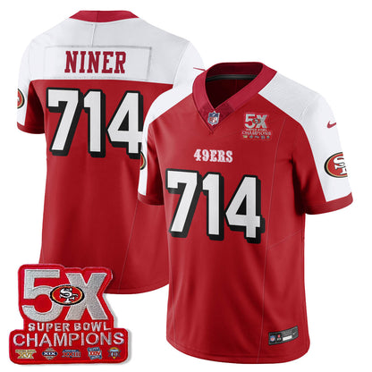 SF 5-Time Champions Patch Vapor Limited Jersey - All Stitched