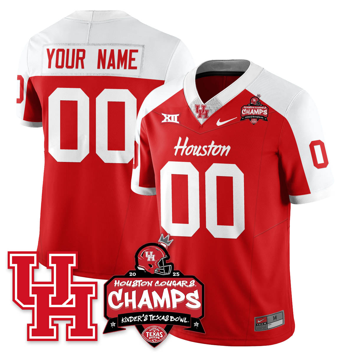 Houston Cougar Football 2025 Kinder's Texas Bowl Champions Custom Jersey - All Stitched