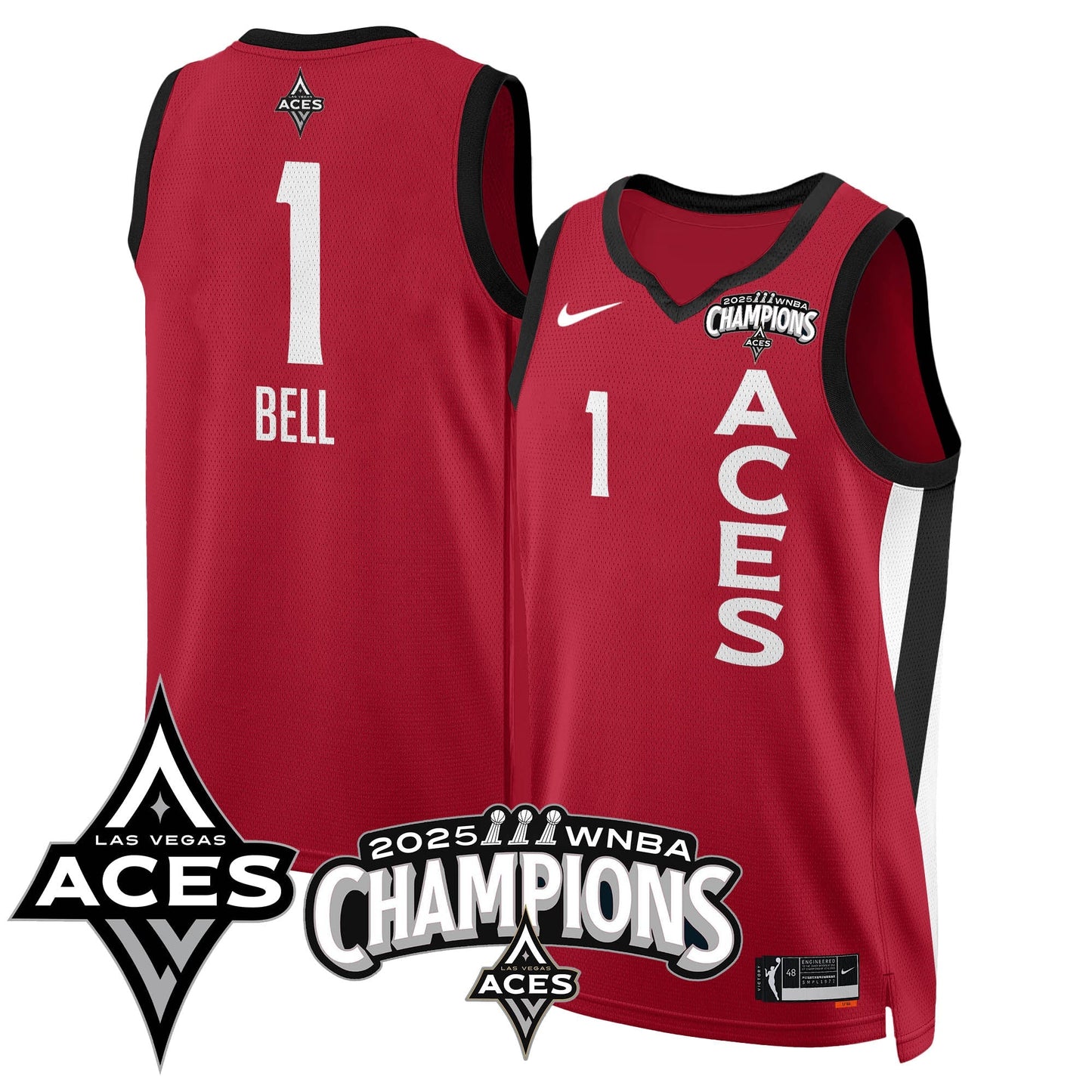 Las Vegas Aces 2025 WNBA Championship Jersey - All Stitched