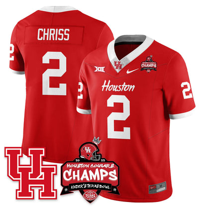 Houston Cougar Football 2025 Kinder's Texas Bowl Champions Jersey - All Stitched