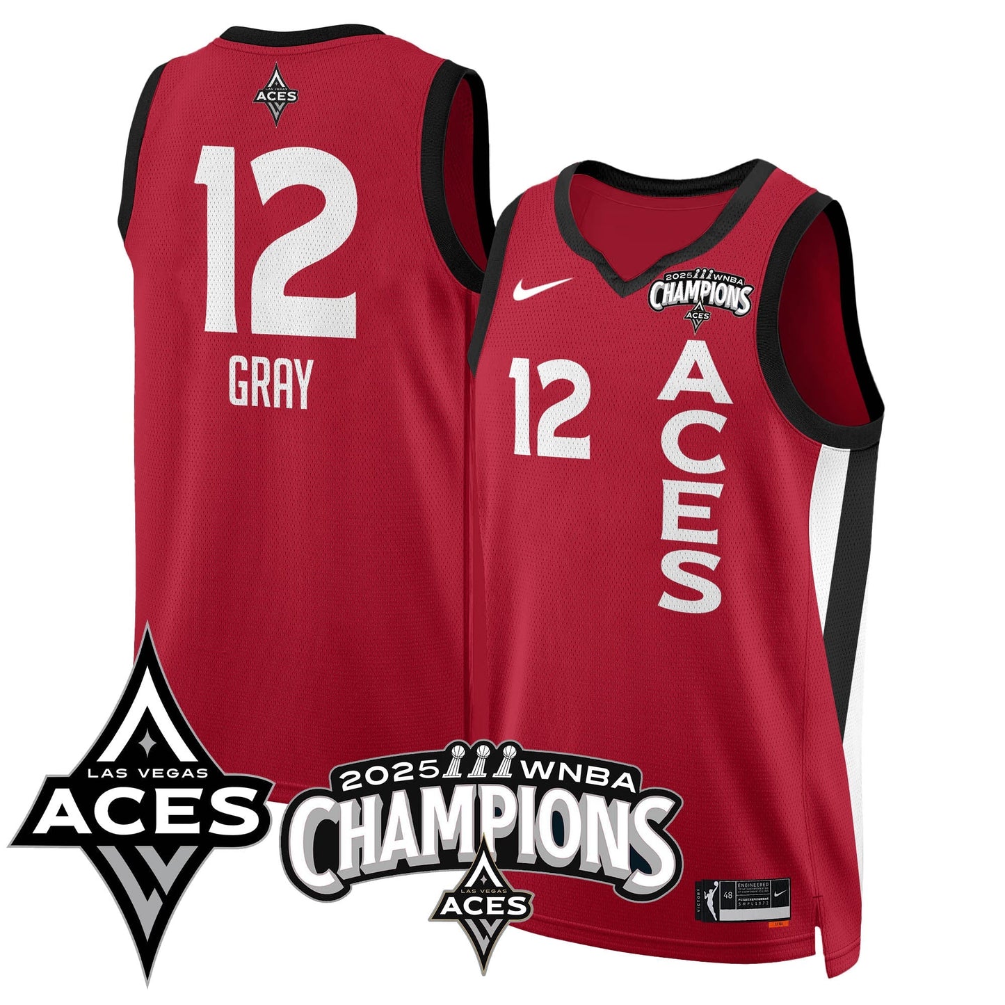 Las Vegas Aces 2025 WNBA Championship Jersey - All Stitched