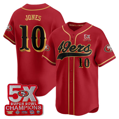 SF 5-Time Champions Patch Vapor Baseball Jersey - All Stitched