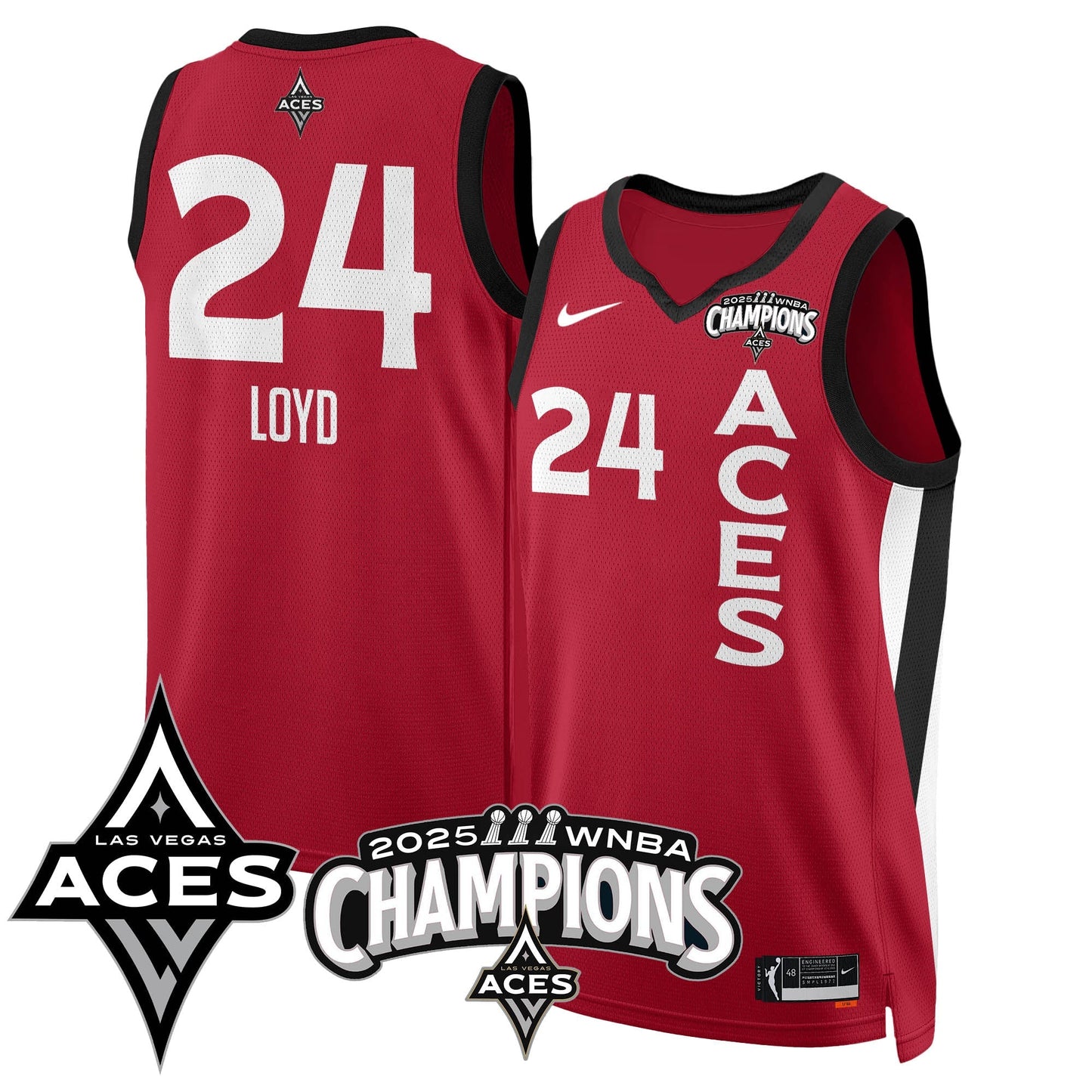 Las Vegas Aces 2025 WNBA Championship Jersey - All Stitched