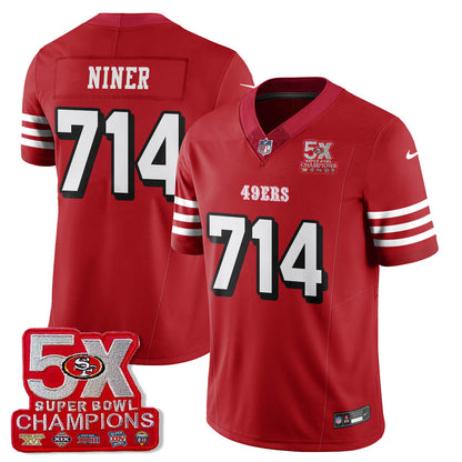 SF 5-Time Champions Patch Vapor Limited Jersey - All Stitched