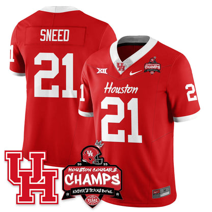 Houston Cougar Football 2025 Kinder's Texas Bowl Champions Jersey - All Stitched
