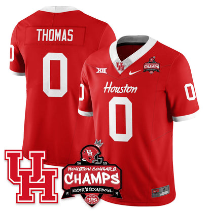 Houston Cougar Football 2025 Kinder's Texas Bowl Champions Jersey - All Stitched