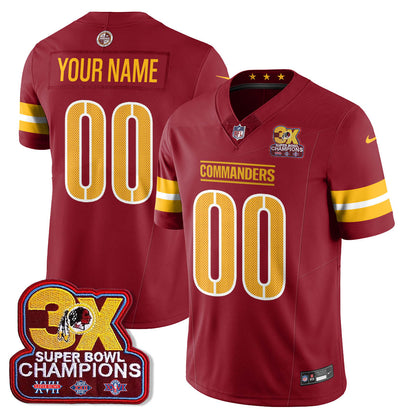 WAS 3-Time Champions Patch Vapor Limited Jersey - All Stitched