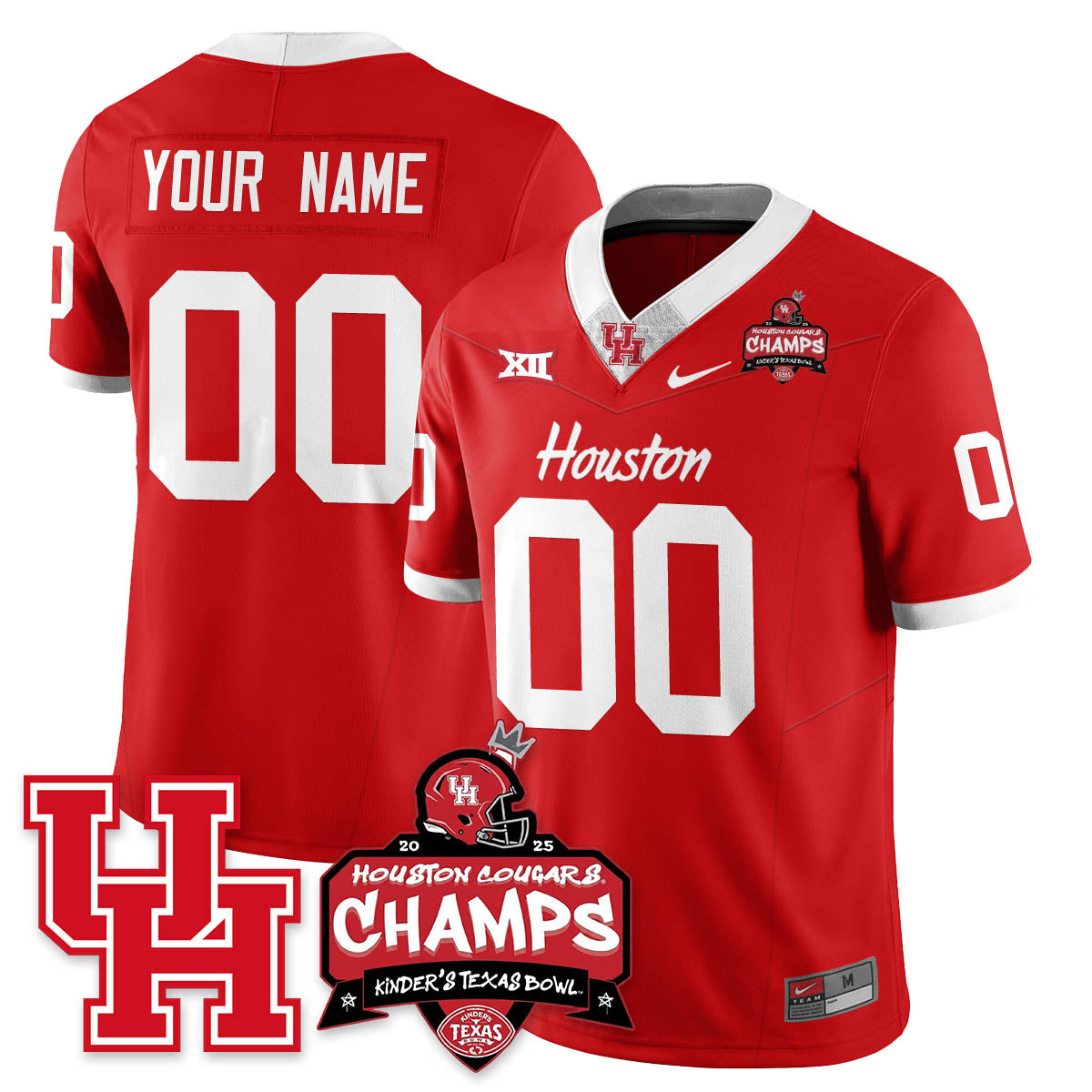 Houston Cougar Football 2025 Kinder's Texas Bowl Champions Custom Jersey - All Stitched