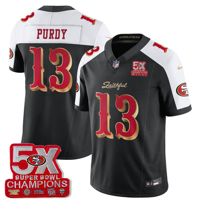 SF 5-Time Champions Patch Vapor Limited Jersey - All Stitched
