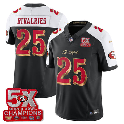 SF 5-Time Champions Patch Vapor Limited Jersey - All Stitched