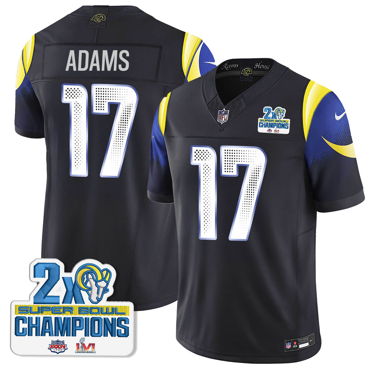 LAR 2-Time Champions Patch Vapor Limited Jersey - All Stitched 1
