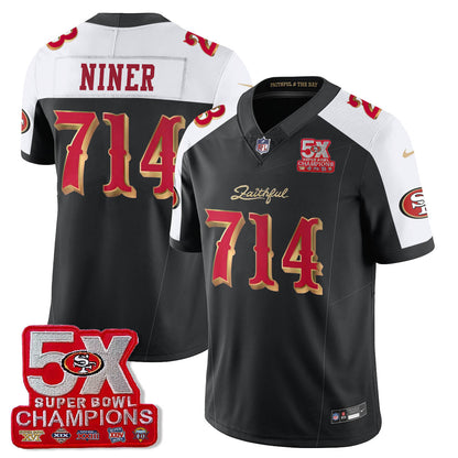 SF 5-Time Champions Patch Vapor Limited Jersey - All Stitched