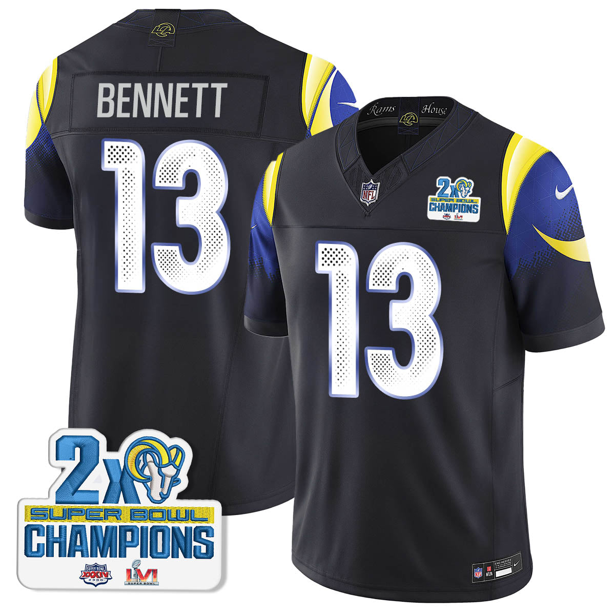 LAR 2-Time Champions Patch Vapor Limited Jersey - All Stitched 1