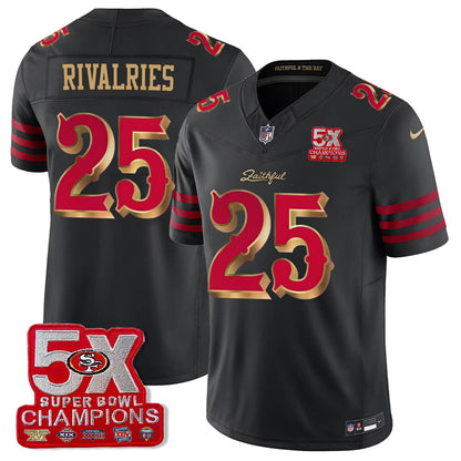 SF 5-Time Champions Patch Vapor Limited Jersey - All Stitched