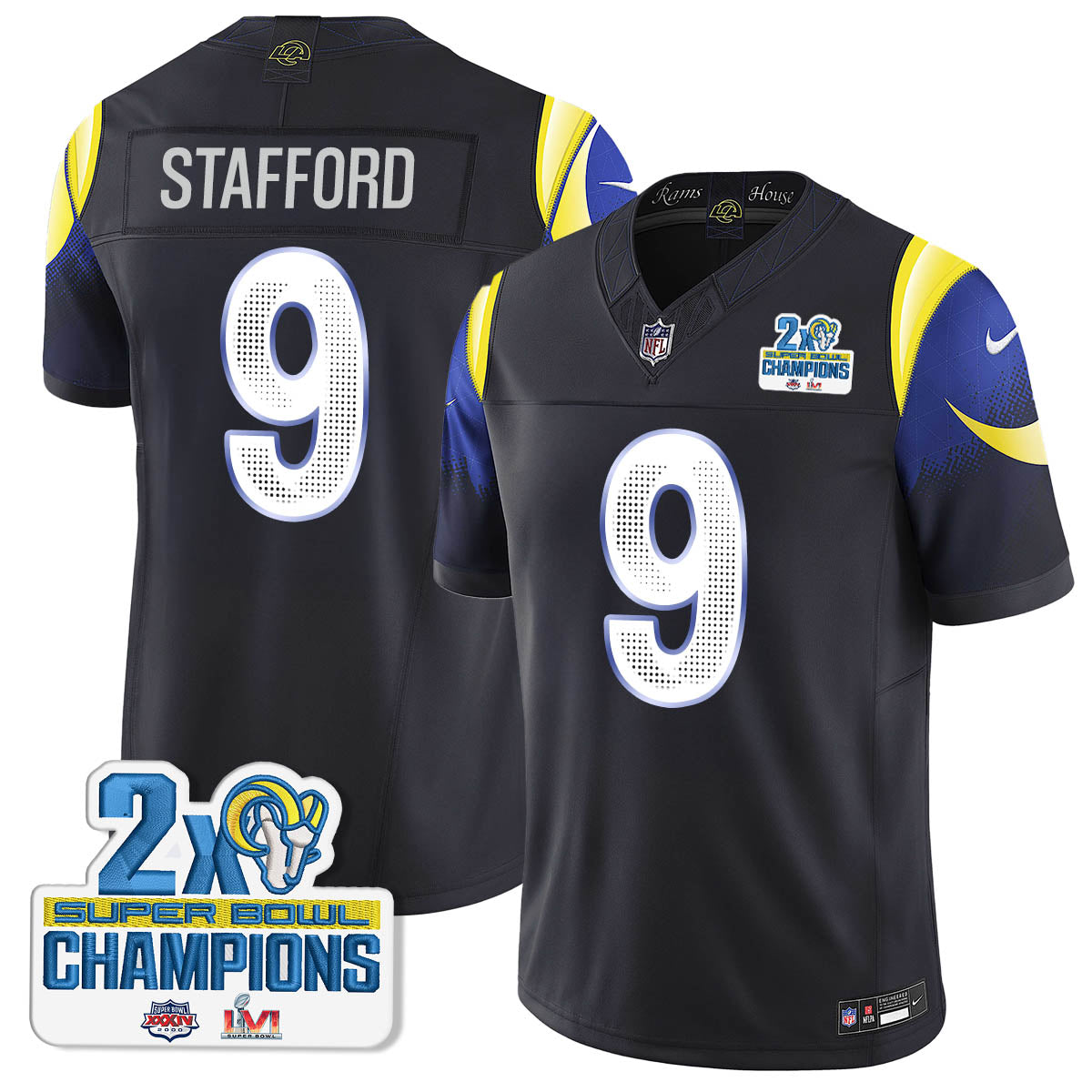 LAR 2-Time Champions Patch Vapor Limited Jersey - All Stitched