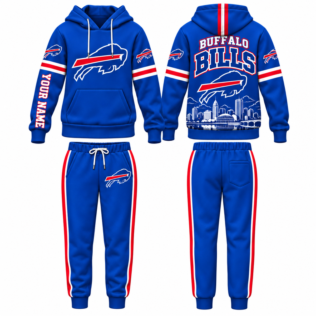 BUF Streetwear Custom Hoodie Pants Set - Printed