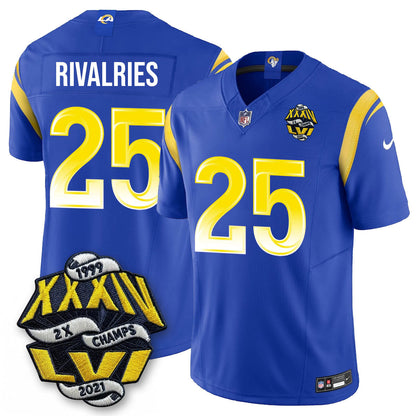 LAR 2-Time Champions Patch Vapor Limited Jersey - All Stitched
