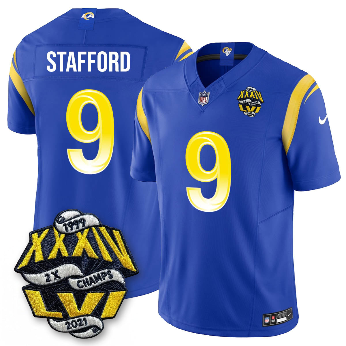LAR 2-Time Champions Patch Vapor Limited Jersey - All Stitched